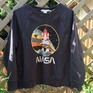Dark Grey NASA Spaceship Sweater
